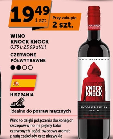 Wino półwytrawne Knock Knock