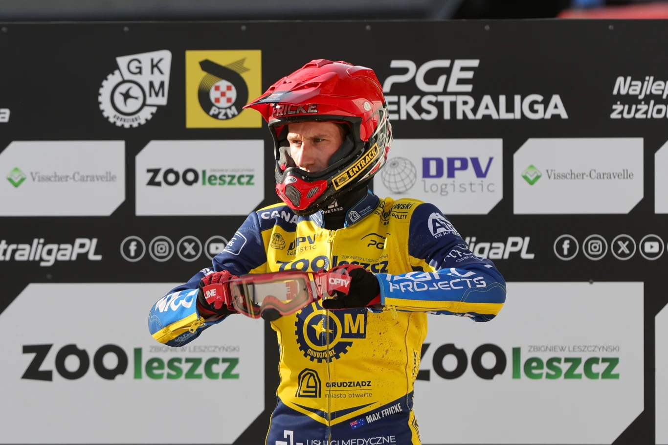 Max Fricke w przerwie między biegami.