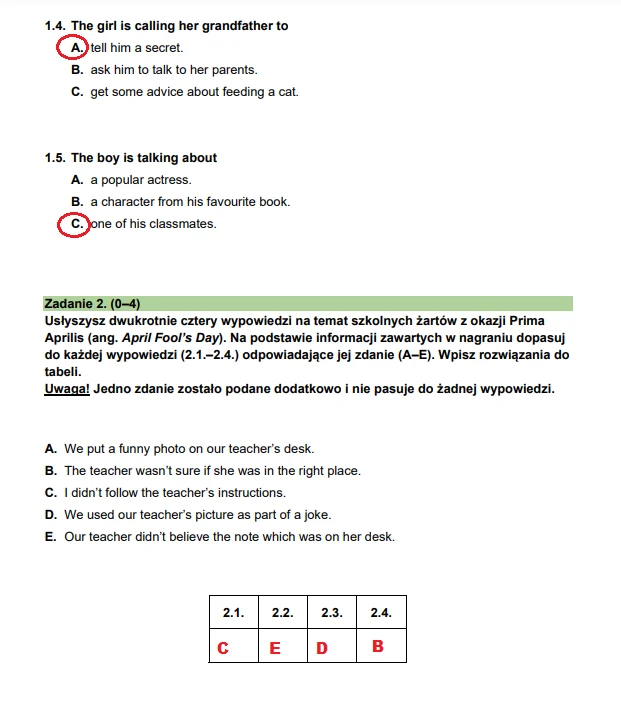 Egzamin ósmoklasisty 2024: Język angielski. Arkusz CKE i odpowiedzi - strona 4 Egzamin ósmoklasisty 2024: Język angielski. Arkusz CKE i odpowiedzi - strona 4