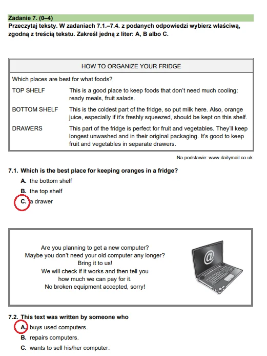 Egzamin ósmoklasisty 2024: Język angielski. Arkusz CKE i odpowiedzi - strona 8 Egzamin ósmoklasisty 2024: Język angielski. Arkusz CKE i odpowiedzi - strona 8