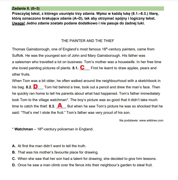 Egzamin ósmoklasisty 2024: Język angielski. Arkusz CKE i odpowiedzi - strona 10 Egzamin ósmoklasisty 2024: Język angielski. Arkusz CKE i odpowiedzi - strona 10