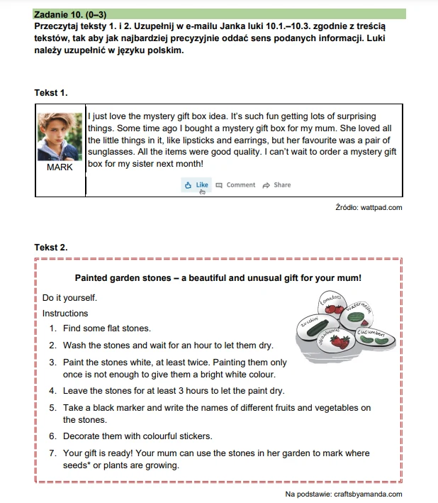 Egzamin ósmoklasisty 2024: Język angielski. Arkusz CKE i odpowiedzi - strona 12 Egzamin ósmoklasisty 2024: Język angielski. Arkusz CKE i odpowiedzi - strona 12