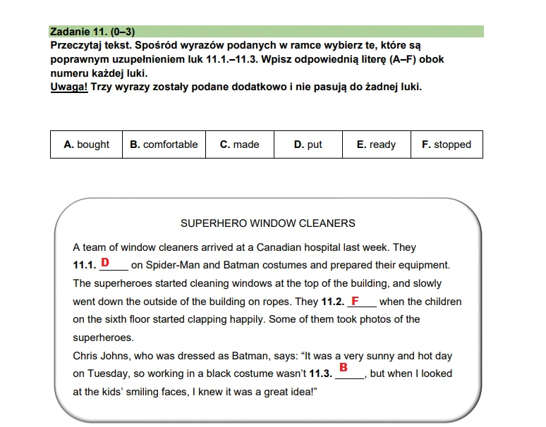 Egzamin ósmoklasisty 2024: Język angielski. Arkusz CKE i odpowiedzi - strona 14 Egzamin ósmoklasisty 2024: Język angielski. Arkusz CKE i odpowiedzi - strona 14