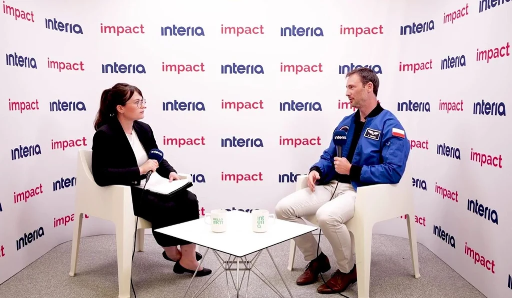 dr Sławosz Uznański w studiu Interii, Impact24 dr Sławosz Uznański w studiu Interii, Impact24