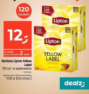 Lipton Yellow Label Herbata czarna 240 g (120 torebek) niska cena