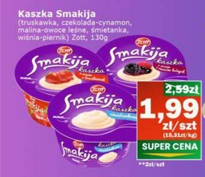 Zott Smakija Kaszka truskawkowa 130 g niska cena