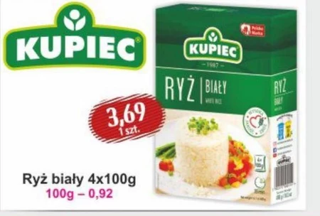 Kupiec Ryż biały 400 g (4 x 100 g)