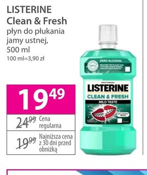 Listerine Clean & Fresh Płyn do płukania jamy ustnej 500 ml niska cena