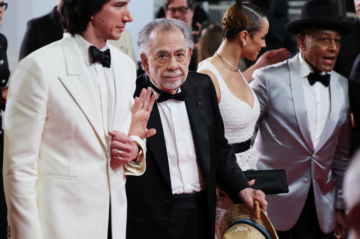 Adam Driver, Francis Ford Coppola, Bathalie Emmanuel i Giancarlo Esposito podczas premiery "Megalopolis" w Cannes Adam Driver, Francis Ford Coppola, Bathalie Emmanuel i Giancarlo Esposito podczas premiery "Megalopolis" w Cannes