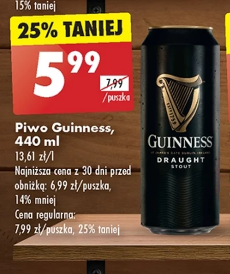 Guinness Draught Stout Piwo 440 ml