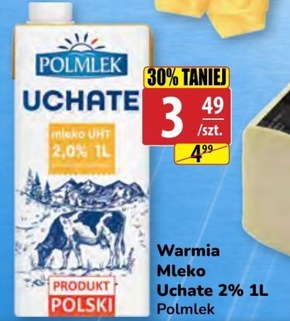 Polmlek Uchate Mleko UHT 2,0% 1 l niska cena
