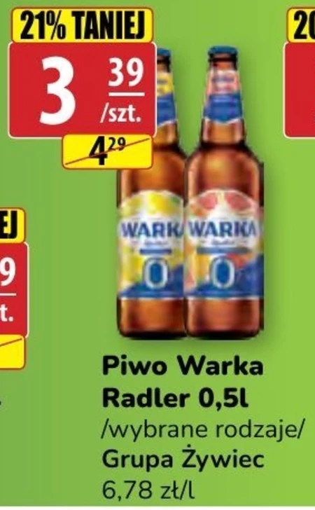 Warka Radler Piwo bezalkoholowe mango z pomarańczą 500 ml