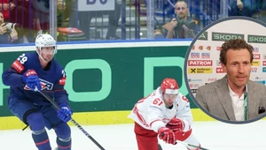 Mecz Polska - USA. Mariusz Czerkawski (w ramce)