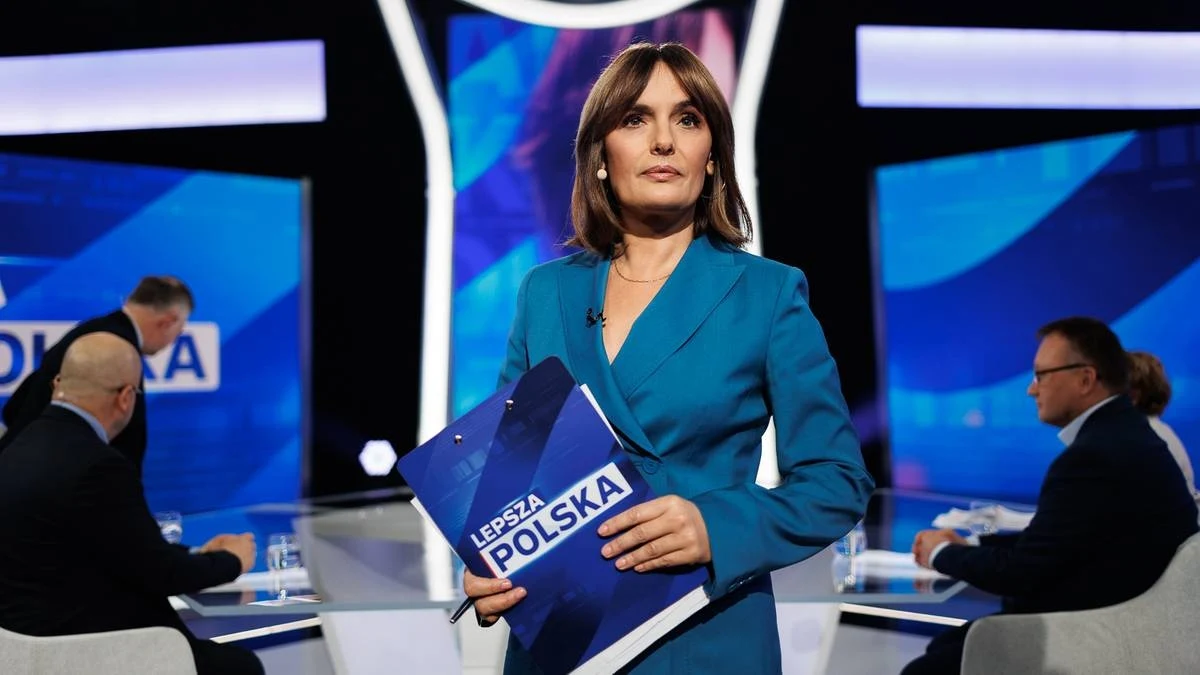 Dorota Gawryluk na planie programu "Lepsza Polska" Dorota Gawryluk na planie programu "Lepsza Polska"