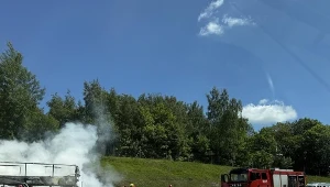 Pożar autokaru na A4