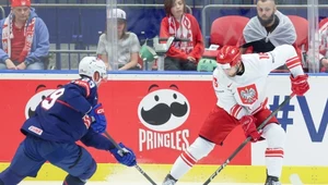 Kadr z meczu Polska - USA. Paweł Zygmunt (po prawej)