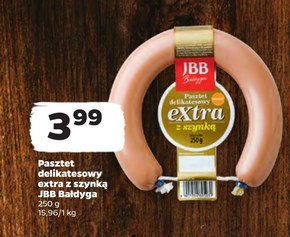 JBB Bałdyga Pasztet delikatesowy extra z szynką 250 g niska cena