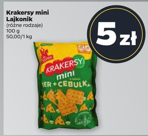 Lajkonik Krakersy mini o smaku ser + cebulka 100 g niska cena