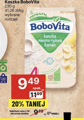BoboVita Moja Pierwsza Kaszka mleczno-ryżowa banan po 4 miesiącu 230 g niska cena