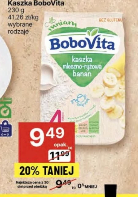 BoboVita Moja Pierwsza Kaszka mleczno-ryżowa banan po 4 miesiącu 230 g