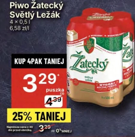 Žatecký Světlý Ležák Piwo jasne pełne 500 ml
