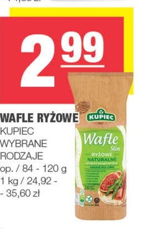 Kupiec Wafle ryżowe naturalne 120 g (12 sztuk) niska cena