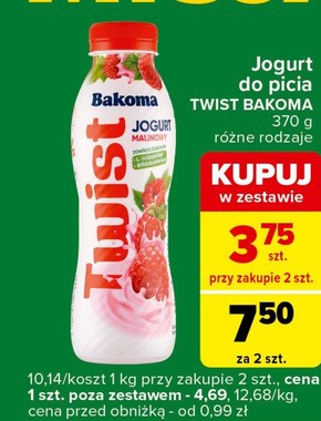 Bakoma Twist Jogurt malinowy 370 g niska cena