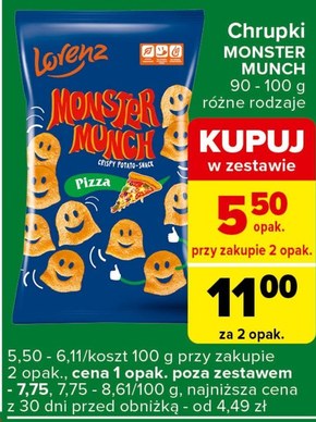 Monster Munch Chrupki ziemniaczane o smaku pizzy 100 g niska cena