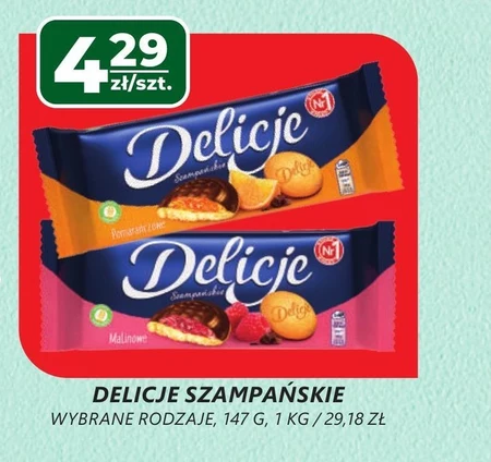 Delicje Szampańskie Biszkopty z galaretką pomarańczową oblewane czekoladą 147 g