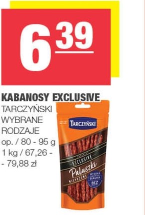 Tarczyński Kabanosy Exclusive paluszki wieprzowe 95 g niska cena