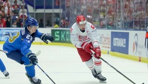 Krystian Dziubiński w meczu z Kazachstanem