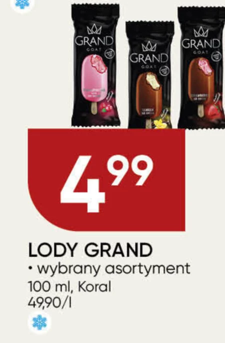 Koral Grand Lody waniliowe w mlecznej czekoladzie z migdałami 120 ml