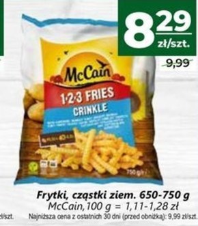 McCain 1.2.3 Fries Crinkle Frytki karbowane 750 g niska cena