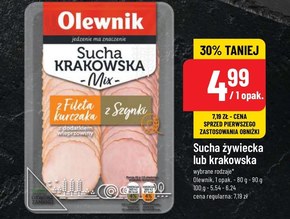 Olewnik Sucha krakowska mix z fileta z kurczaka i z szynki 90 g niska cena