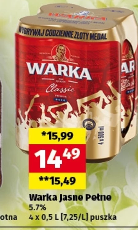 Warka Classic Piwo jasne 4 x 500 ml
