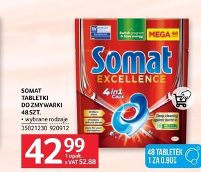 Somat Excellence 4 in 1 Caps Kapsułki do mycia naczyń w zmywarkach 912 g (48 sztuk) niska cena