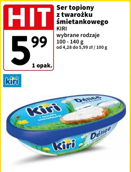 Kiri Ser topiony z twarożku śmietankowego 100 g (6 sztuk)