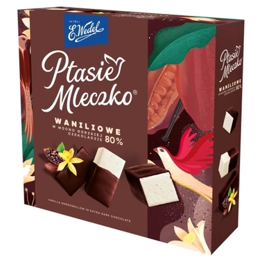 E. Wedel Ptasie mleczko waniliowe w mocno gorzej czekoladzie 80 % 340 g - 0