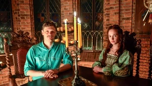 Kordian Kądziela i Martyna Byczkowska na planie filmu "LARP"