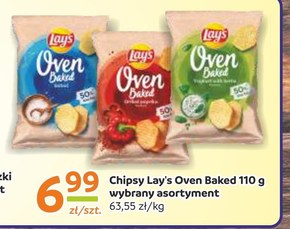 Lay's Oven Baked Pieczone formowane chipsy ziemniaczane o smaku kurek w śmietanowym sosie 110 g niska cena