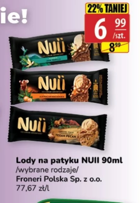 Nuii Lody waniliowe zakręcone z sosem karmelowym 90 ml