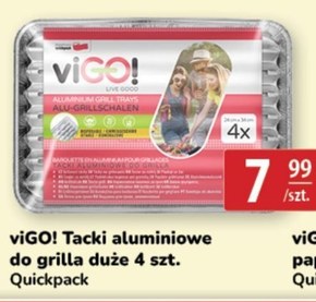 Quickpack viGO! Tacki aluminiowe do grilla 22 cm x 28 cm 3 sztuki niska cena