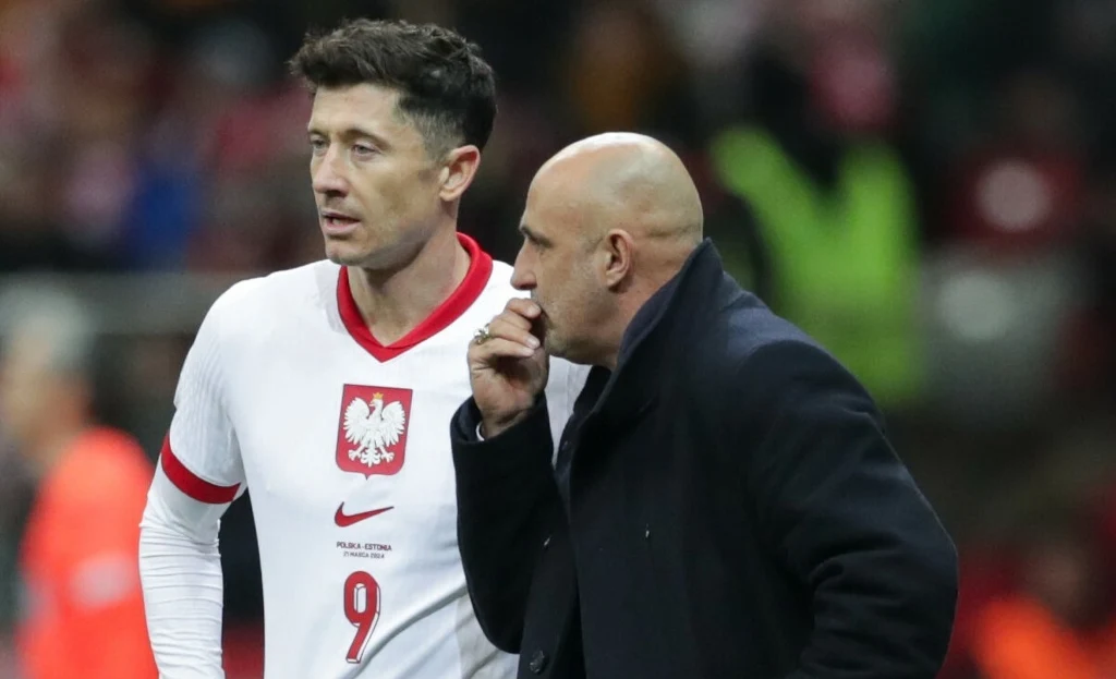 Robert Lewandowski i selekcjoner Michał Probierz