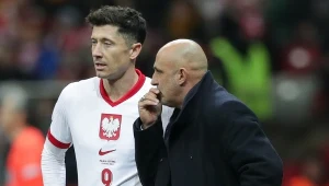 Robert Lewandowski i selekcjoner Michał Probierz 