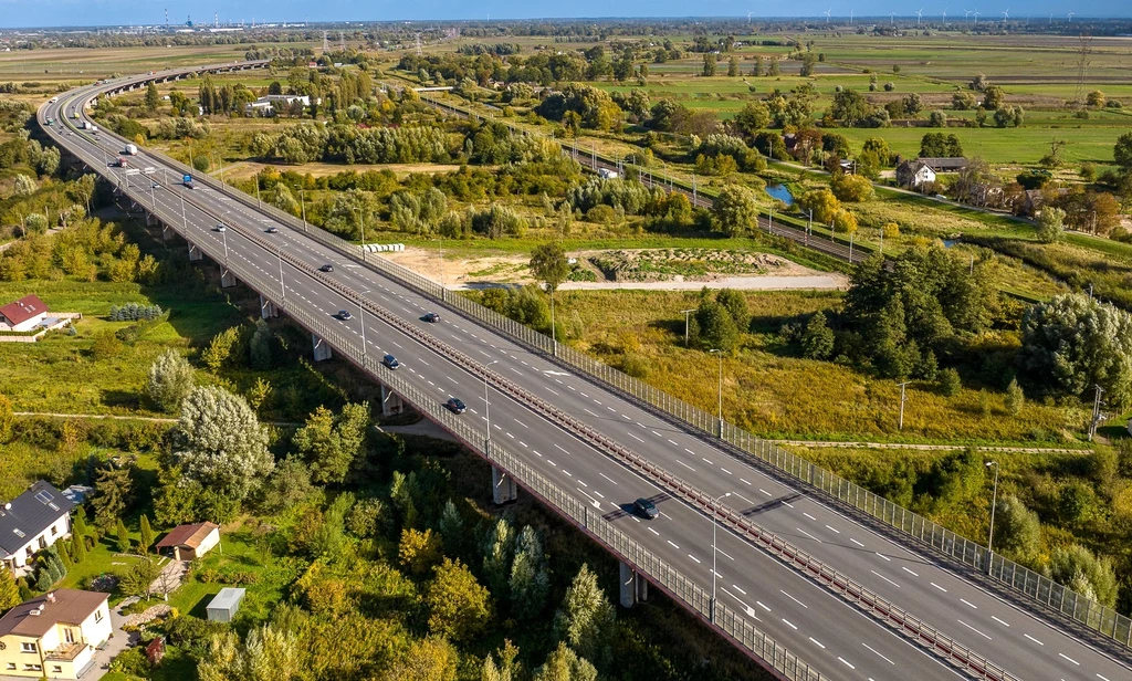 Estakada WE-1 na Południowej Obwodnicy Gdańska jest najdłuższą estakadą drogową w Polsce