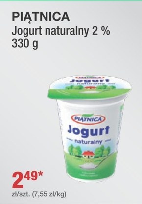Piątnica Jogurt naturalny 330 g niska cena
