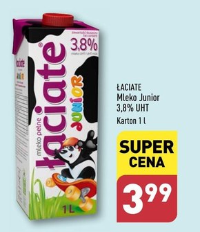 Łaciate Junior Mleko UHT 3,8 % 1 l niska cena