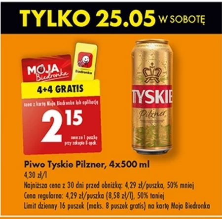 Tyskie Pilzner Piwo jasne 500 ml