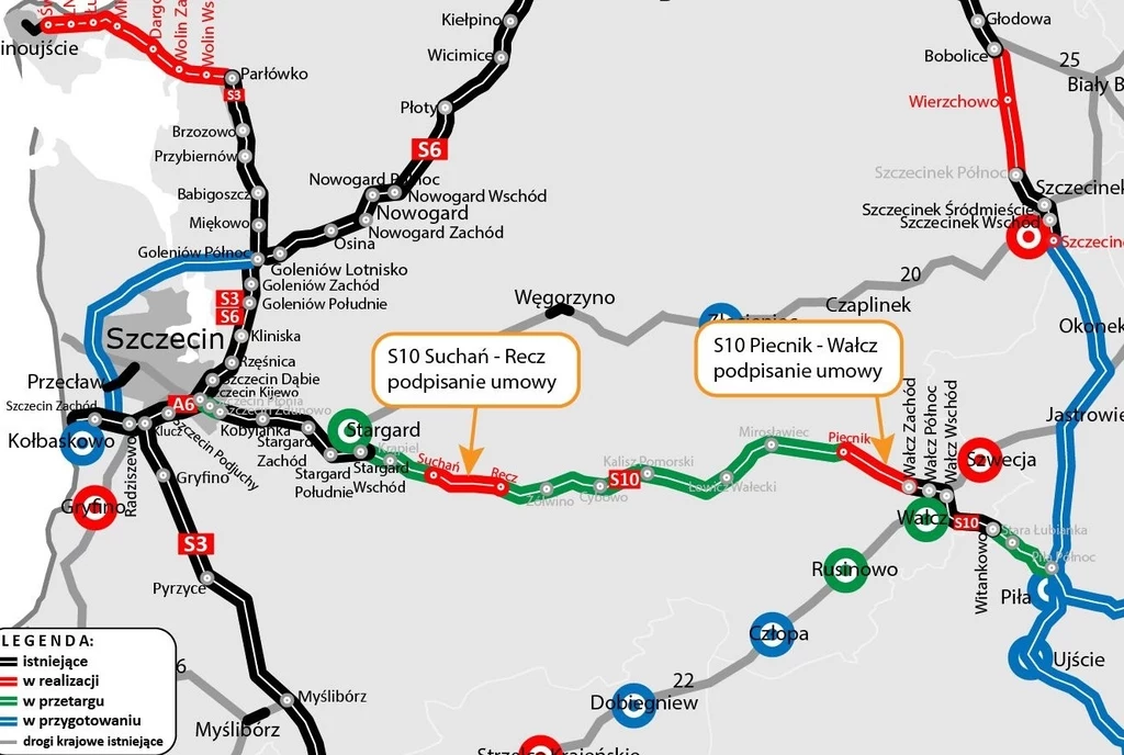 Nowe odcinki drogi ekspresowej S10