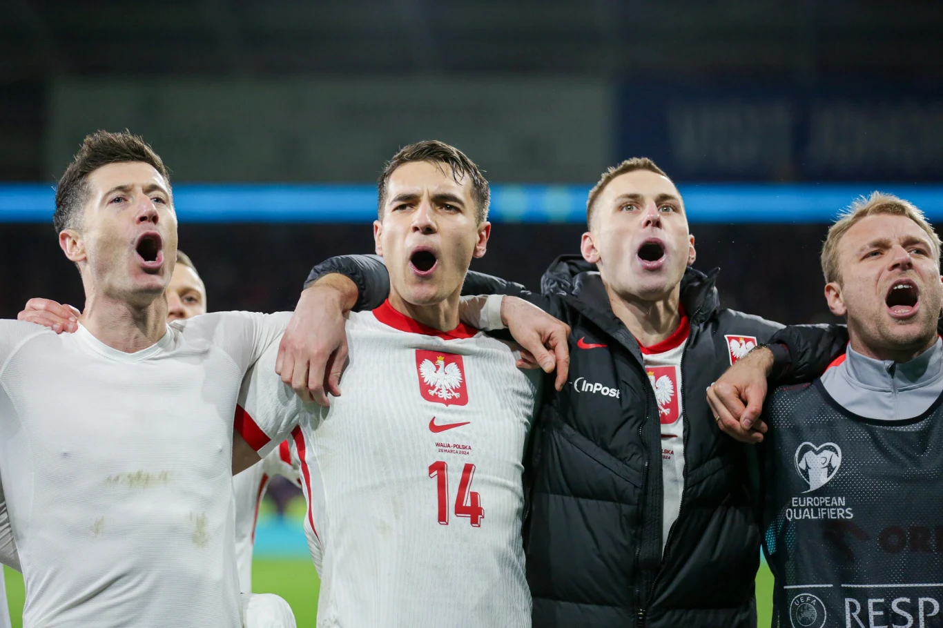 Robert Lewandowski, Jakub Kiwior, Jakub Piotrowski oraz Tymoteusz Puchacz
